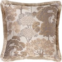 Woodlands Floral Jacquard Cushion - Natural / 80 Polyester 20 Feather - image 1