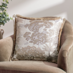 Woodlands Floral Jacquard Cushion - Natural / 80 Polyester 20 Feather - thumbnail 5