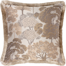 Woodlands Floral Jacquard Cushion - Natural / 80 Polyester 20 Feather - thumbnail 2