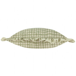Meadow Haze Embroidered Ruffle Cushion - Green / 80 Feather 20 Polyester - thumbnail 2