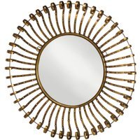 Mataram Natural Rattan Wall Mirror - Gold
