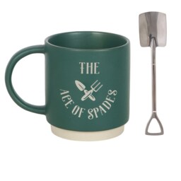 Ace Of Spades Garden Mug With Spade Spoon Gift Set - Teal - thumbnail 3
