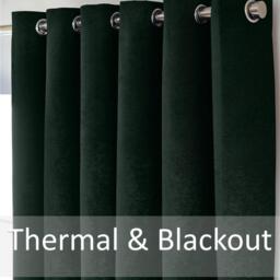 Chenille Blackout Ring Top Eyelet Curtains - Green / 117cm / 229cm - thumbnail 3