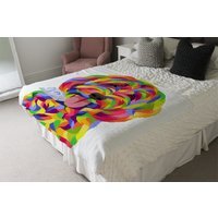 Animal Dog Illustration Pop Art Blanket - Blue - thumbnail 1