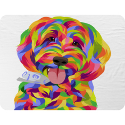 Animal Dog Illustration Pop Art Blanket - Blue - thumbnail 2