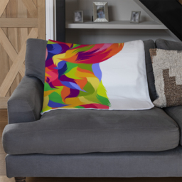 Animal Dog Illustration Pop Art Blanket - Blue - thumbnail 3
