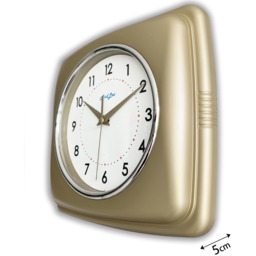 Retro Indoor Wall Clock - Champagne Gold - thumbnail 4