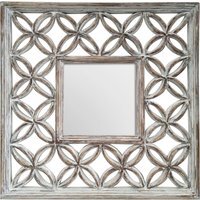 Shayla Matte Black Wall Mirror - White