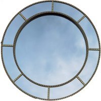 Round Shape Window Style Wall Mirror Luxurious Gold - Gold - image 1