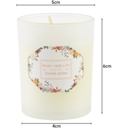 Soy Wax Candle in Frosted Glass Jar - White - thumbnail 5