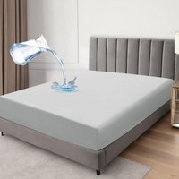 Premium Quality Waterproof Fitted Sheet  - silver / Single