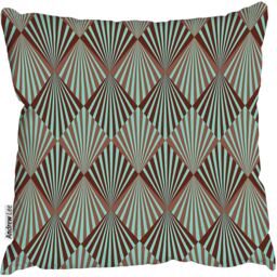 Art Deco style seamless pattern Outdoor Cushion - Green / 60cm - thumbnail 2