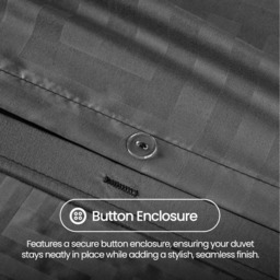 Premium Look Satin Geometric Patterened Duvet Set - Black / Superking - thumbnail 2