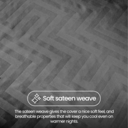 Premium Look Satin Geometric Patterened Duvet Set - Black / Superking - thumbnail 4