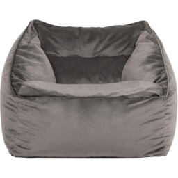 icon Natalia Giant Velvet Armchair Bean Bag with Footstool - Charcoal Grey - thumbnail 4