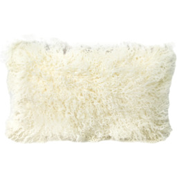 Rectangle Curly Sheepskin Cushion - Natural - thumbnail 4