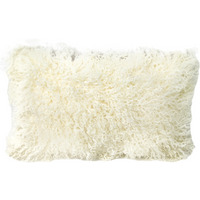 Rectangle Curly Sheepskin Cushion - Natural