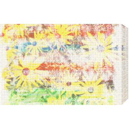 Flower Burst Graphic Art Wrapped on Canvas - Yellow / 46cm - thumbnail 2