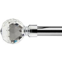 16-19mm Cristalla Extendable Eyelet Metal Curtain Pole Set - Chrome / 160cm - thumbnail 1