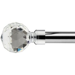 16-19mm Cristalla Extendable Eyelet Metal Curtain Pole Set - Chrome / 160cm - thumbnail 2