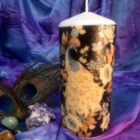 Pillar Candle Peacock - White / 5