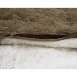 Alaska Taupe Thermal Plush Fluffy Faux Fur Duvet Set - Taupe / King - thumbnail 2