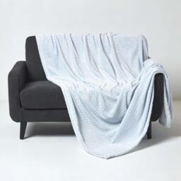 Homescapes Mora Faux Fur Velvet Throw - Pastal Blue / 160cm - thumbnail 2