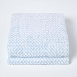 Homescapes Mora Faux Fur Velvet Throw - Pastal Blue / 160cm - thumbnail 5