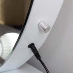 Audrey Round Hollywood Vanity Mirror with LED Lights - Silver - thumbnail 3