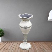 X Large Shiny Sparkly Mirror Crushed Diamond Glitter Flower V052 - White