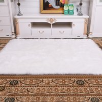 Luxury Soft Rectangle Shaggy Rug - White / 5.5cm / 180cm
