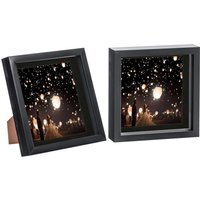 "3D Box Photo Frame - 8x8"" with 6 x 6"" Mount - Pack of 2 - Black/Black" - thumbnail 1