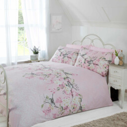 Eloise Floral Polycotton Duvet Set With Pillowcase - Pink / King - thumbnail 2