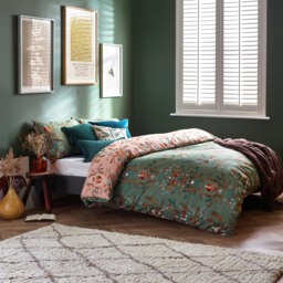 Reversible Wood Duvet Cover Set - Fern Green / Superking - thumbnail 2