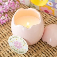 Wild Strawberry Poppy Egg Shaped Candle Spring Home Fragrance - Pink