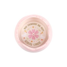 Wild Strawberry Poppy Egg Shaped Candle Spring Home Fragrance - Pink - thumbnail 3