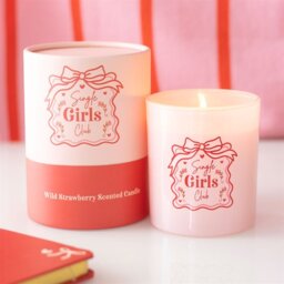 Single Girls Club Wild Strawberry Candle Empowering Pink Jar Gift - Red - thumbnail 4