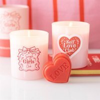 Single Girls Club Wild Strawberry Candle Empowering Pink Jar Gift - Red