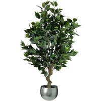 Leaf Large Realistic Artificial Ficus Tree - Bush Ficus Silver Curve / 62cm