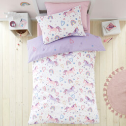 Rainbow Unicorn Duvet Set - Purple - thumbnail 2