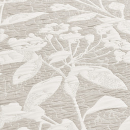 Luxury 3D Jacquard Stunning Leaf Pattern Duvet Set - Natural / Double - thumbnail 3