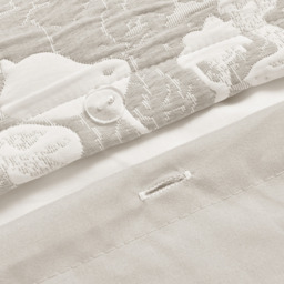 Luxury 3D Jacquard Stunning Leaf Pattern Duvet Set - Natural / Double - thumbnail 4
