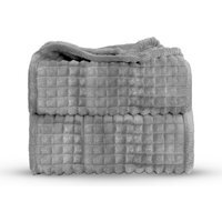 Snug Soft Chunky Waffle Plush Throw Blanket - Silver / 150cm - image 1