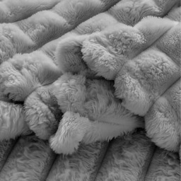 Snug Soft Chunky Waffle Plush Throw Blanket - Silver / 150cm - thumbnail 2