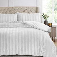 Luxury Velvet Stripe Duvet Set - Ivory / King