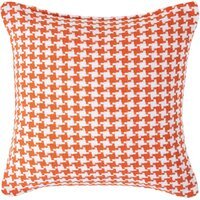 Homescapes Houndstooth Cotton Cushion Cover - Orange