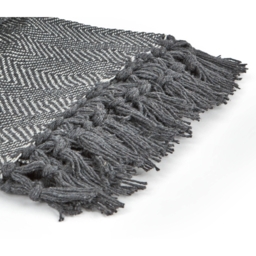 Herringbone Blanket Throw - Silver / 228cm / 254cm - thumbnail 3
