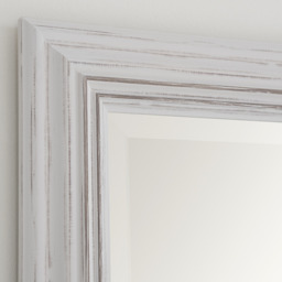 Distressed White Framed Wall Mirror - Distressed White / 130cm - thumbnail 3