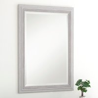 Distressed White Framed Wall Mirror - Distressed White / 130cm