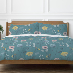 Olia Floral Reversible Duvet Set - Teal / King - thumbnail 4